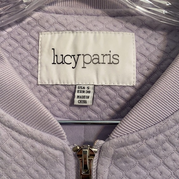 Lucy Paris Lavender Lace Bomber Jacket - Picture 3 of 4